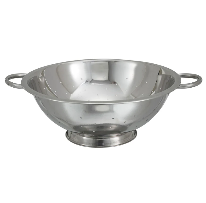 WINCO - Colador Escurridor de Acero Inoxidable 14 Qt con Base y Asas Laterales - 42 CM / COD-14