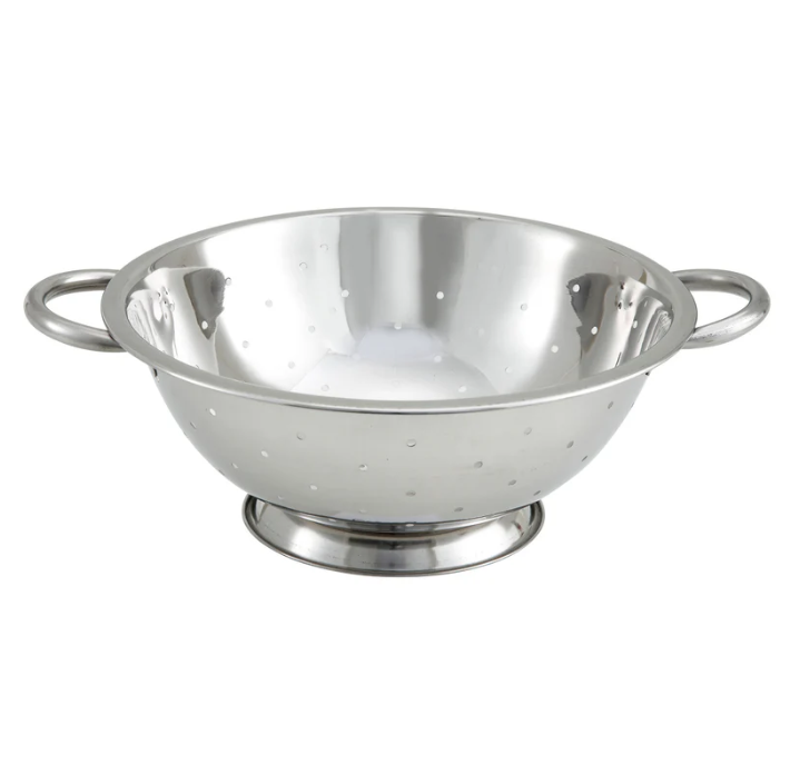 WINCO - Colador Escurridor de Acero Inoxidable 5 Qt con Asas Laterales / COD-5
