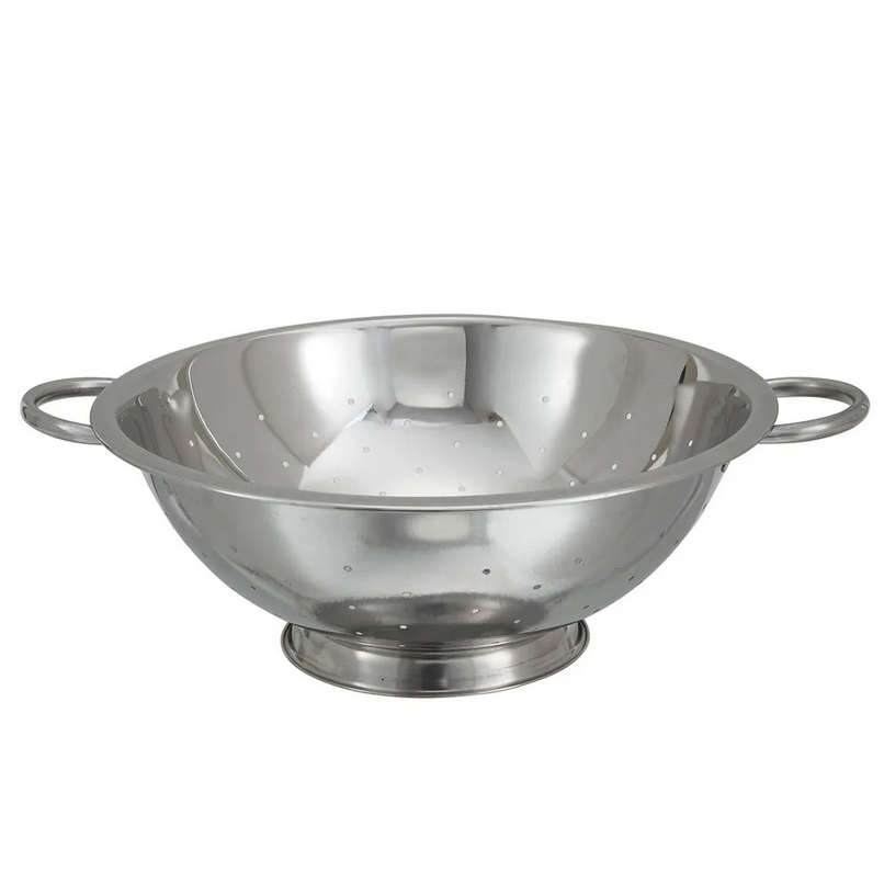 WINCO - Colador Profesional de Acero Inoxidable 8 Qt con Diámetro de 14