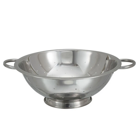WINCO - Colador Profesional de Acero Inoxidable 8 Qt con Diámetro de 14" (35.6 cm) | COD-8