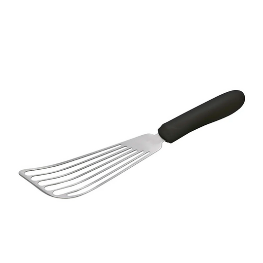WINCO - Espátula Ranurada para Pescado 6 3/4" (17.1 cm) con Mango Negro | TKP-60