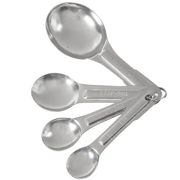WINCO - Juego Profesional de Cucharas Medidoras de Acero Inoxidable 4 Piezas | MSP-4P