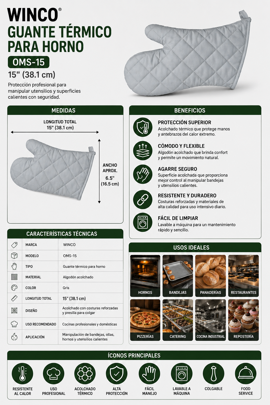 WINCO - Guante Térmico para Horno 15