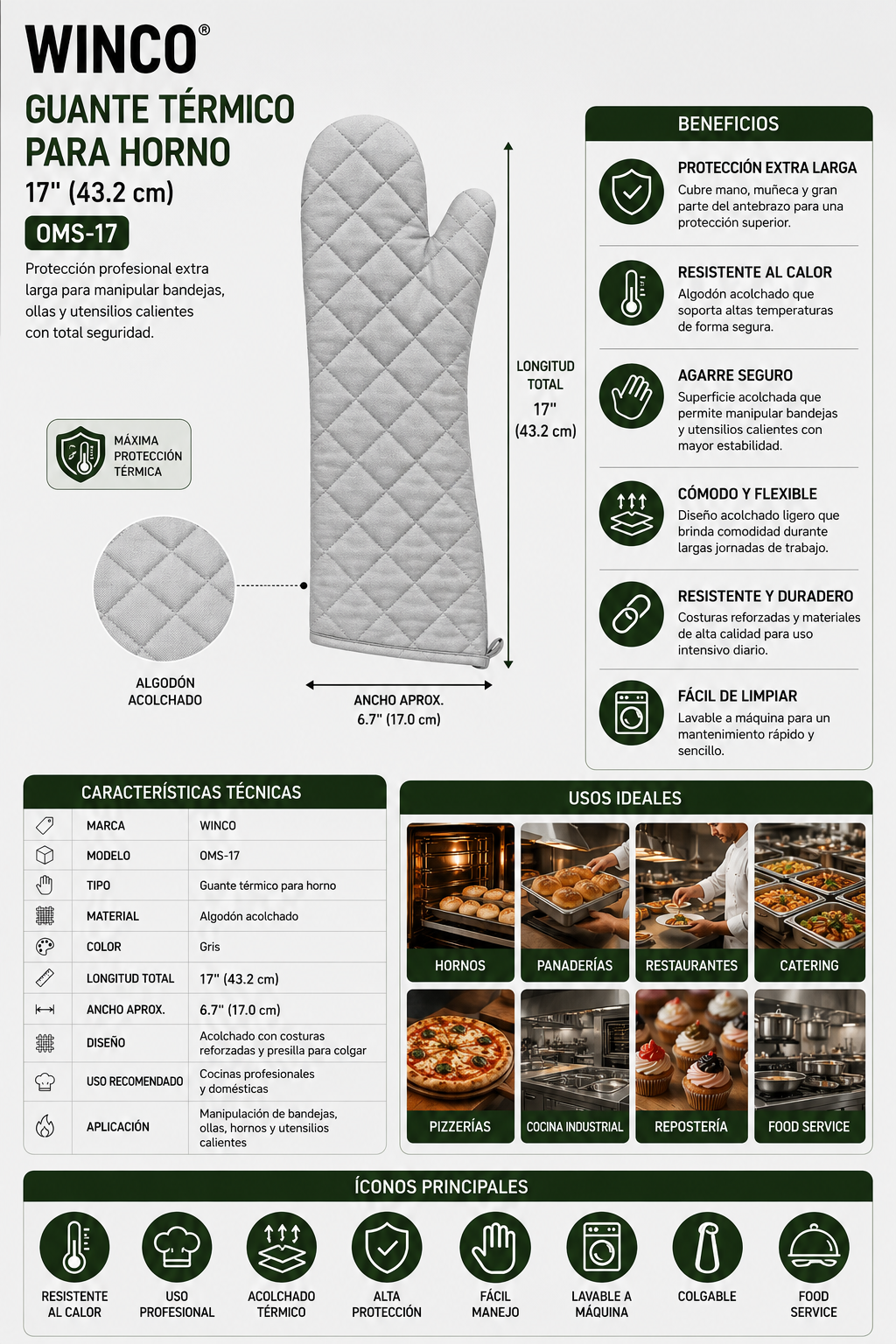 WINCO - Guante Térmico para Horno 17