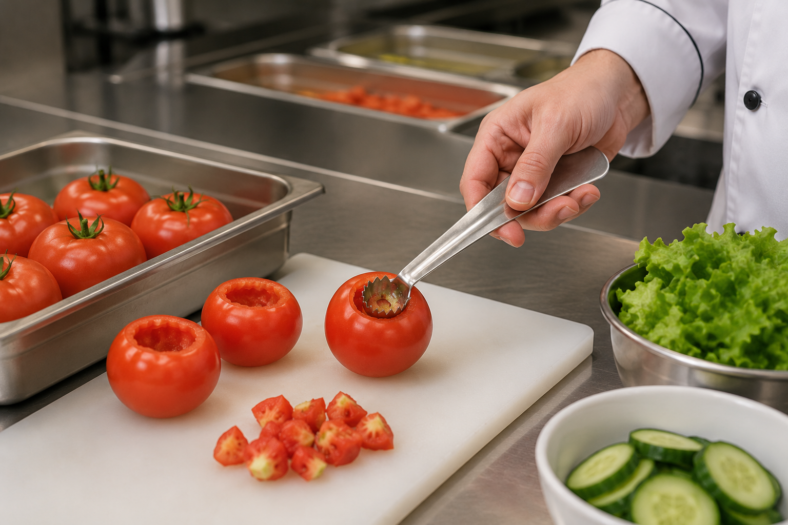 WINCO - Extractor Profesional de Corazón para Tomate en Acero Inoxidable | TSC-2