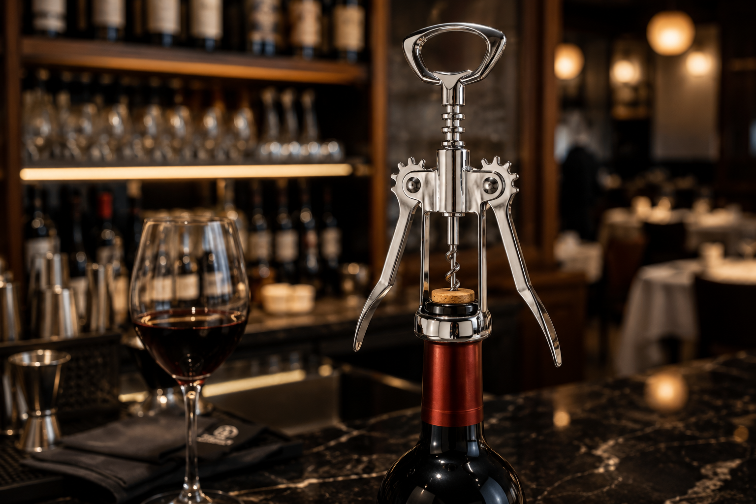 BROWNE - Sacacorchos Profesional de Alas Cromado para Botellas de Vino Deluxe | 574081