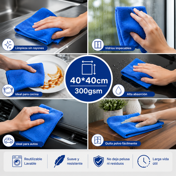 Paño / Toalla de Microfibra Azul