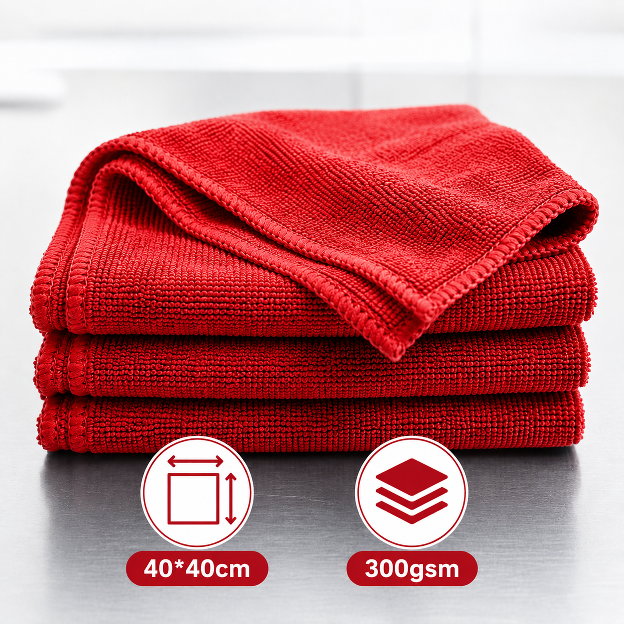 Paño / Toalla de Microfibra Rojo