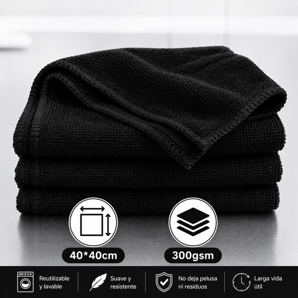 Paño / Toalla de Microfibra Negro