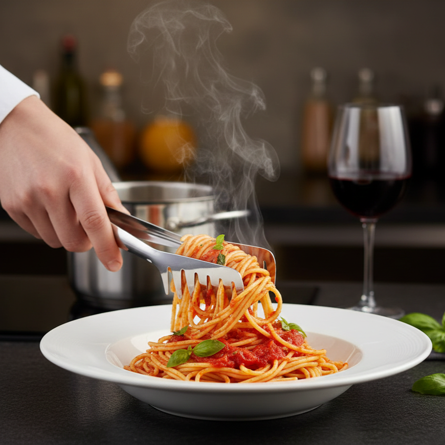 WINCO - Pinza para Espagueti y Pasta en Acero Inoxidable - 20.3 cm (8