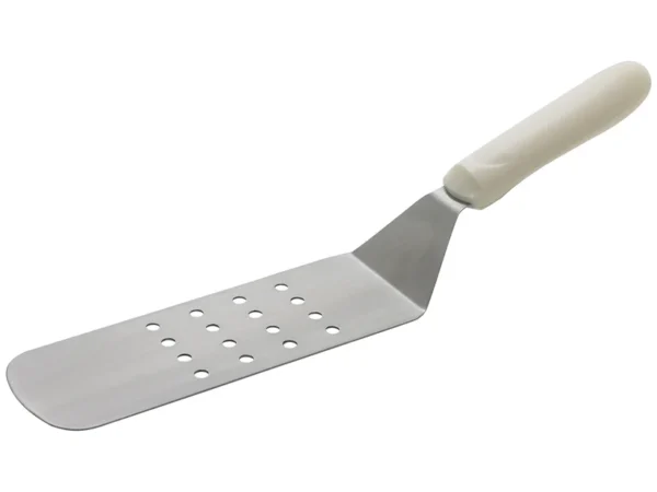 Espátula Volteadora Perforada Winco TWP-91 de Acero Inoxidable (8 1/4" x 2 7/8") / (Aprox. 21 cm x 7.3 cm)