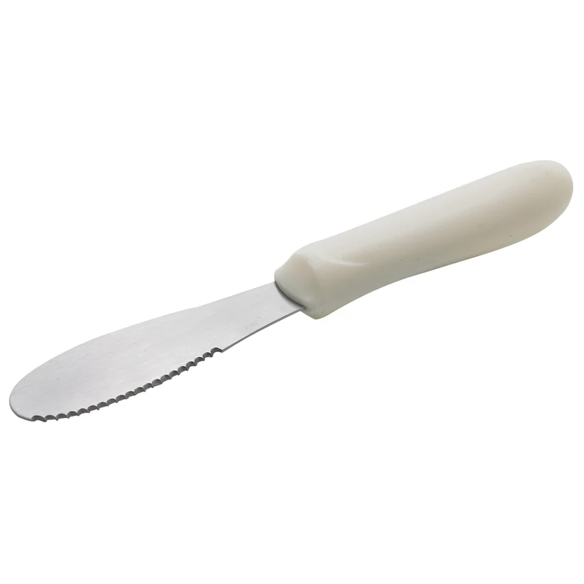 bf959566dadd9f695c23b2bfdd3ad19a63d4c46f Cuchillo Untador de Sándwiches Winco TWP-31 de Acero Inoxidable con Borde Dentado (3 5/8") / (Aprox. 9.2 cm)