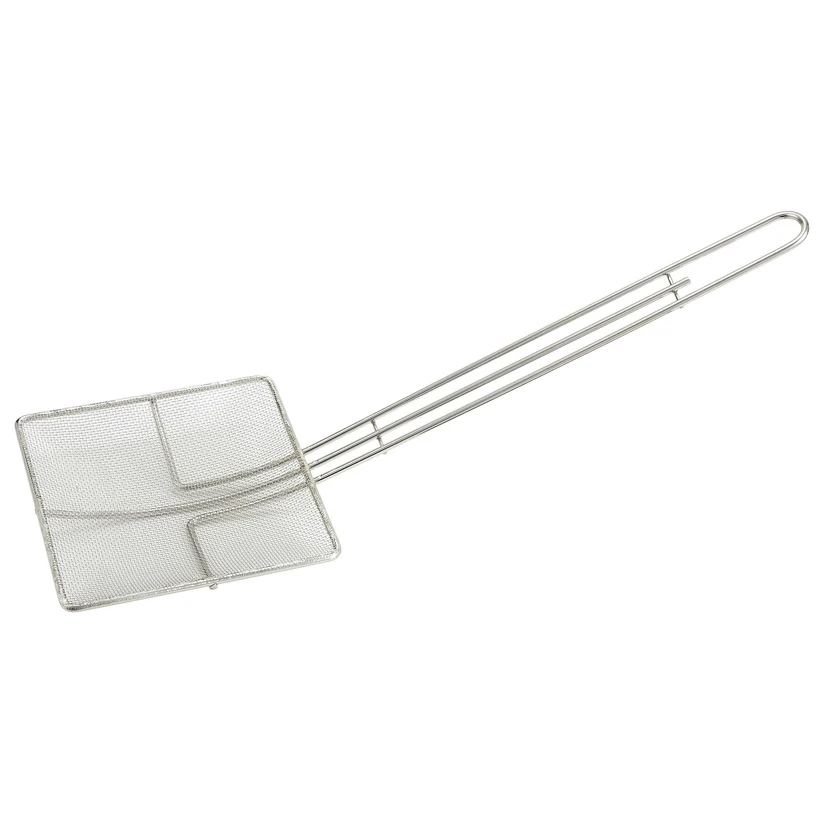 c84243660961d3b24f8d9a3bc91ba491ddabec04 Espumadera Cuadrada de Malla Fina Winco SCF-6S de 6 3/4" x 6 3/4" (Mango de 20") / (Aprox. 17.1 cm x 17.1 cm)